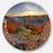 Designart - Majestic Sunset in Mountain Landscape' Landscape Metal Circle Wall Art